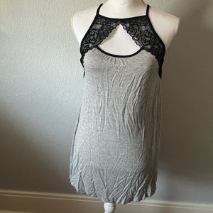 Jennifer Simpson Gray & Black Lace Tank Top